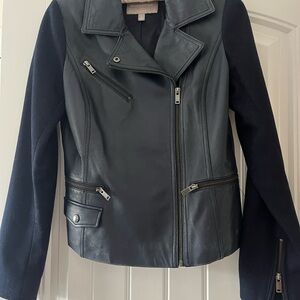 Banana Republic Dark Blue Leather Outerwear